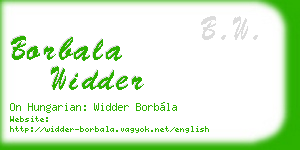 borbala widder business card