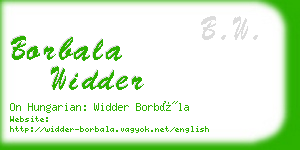 borbala widder business card